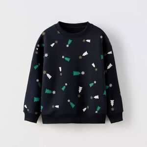 Zara Christmas Tree Print Sweatshirt. Size 11-12